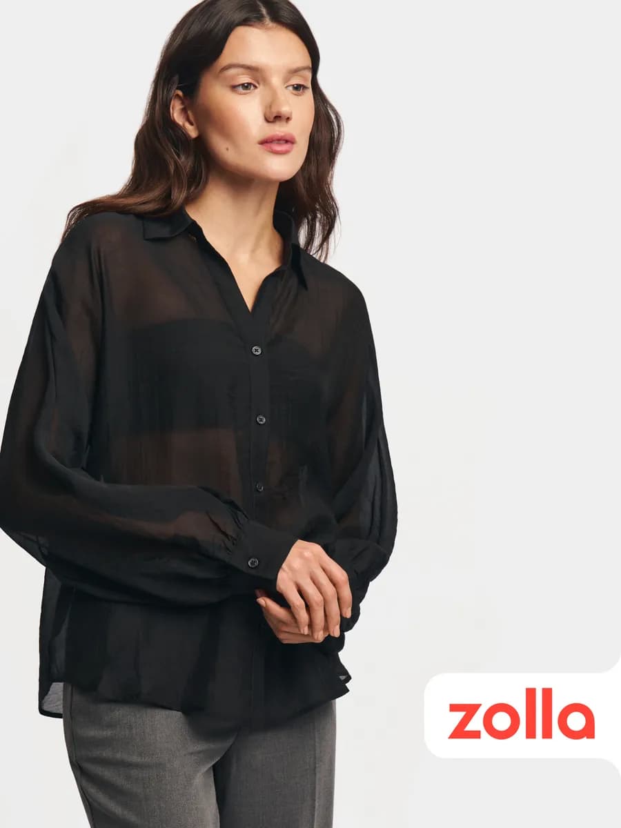 Женская полупрозрачная рубашка оверсайз