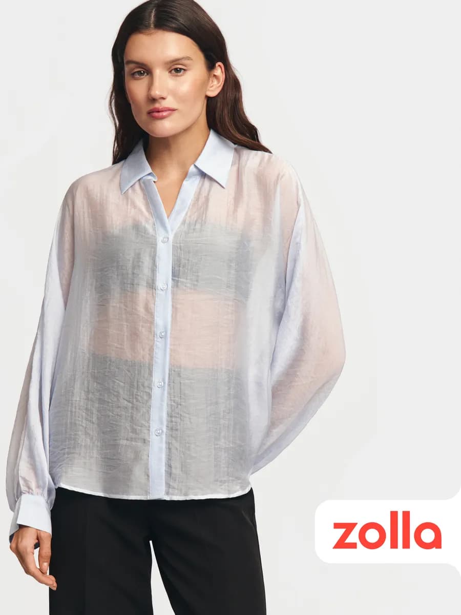 Женская полупрозрачная рубашка оверсайз