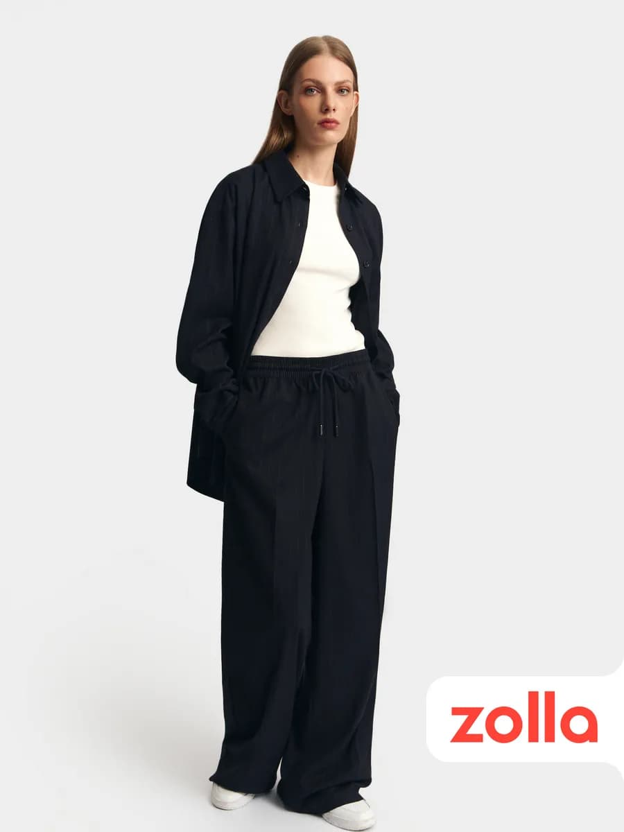 Женские прямые брюки на резинке стрелки