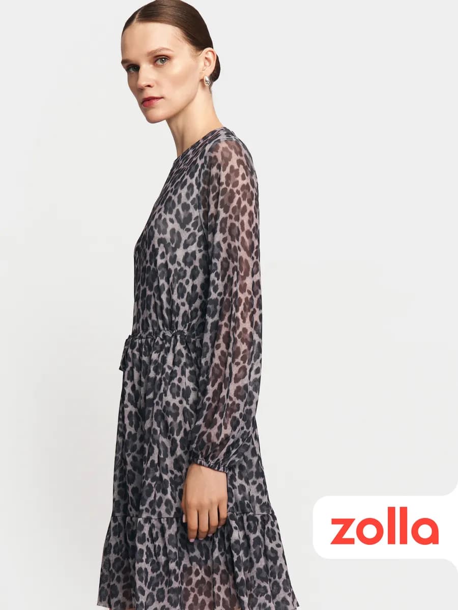 Женское леопардовое платье мини