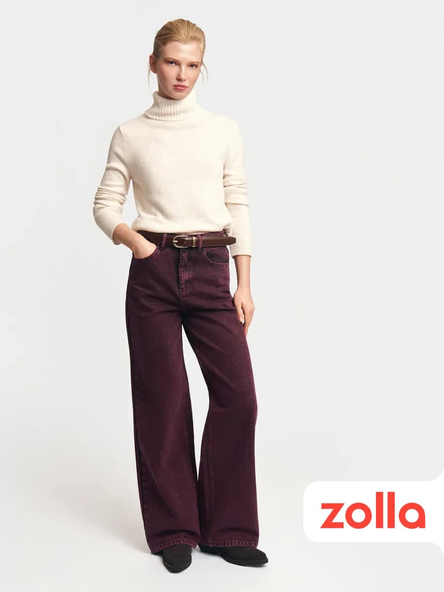 Женские джинсы Wide с высокой посадкой