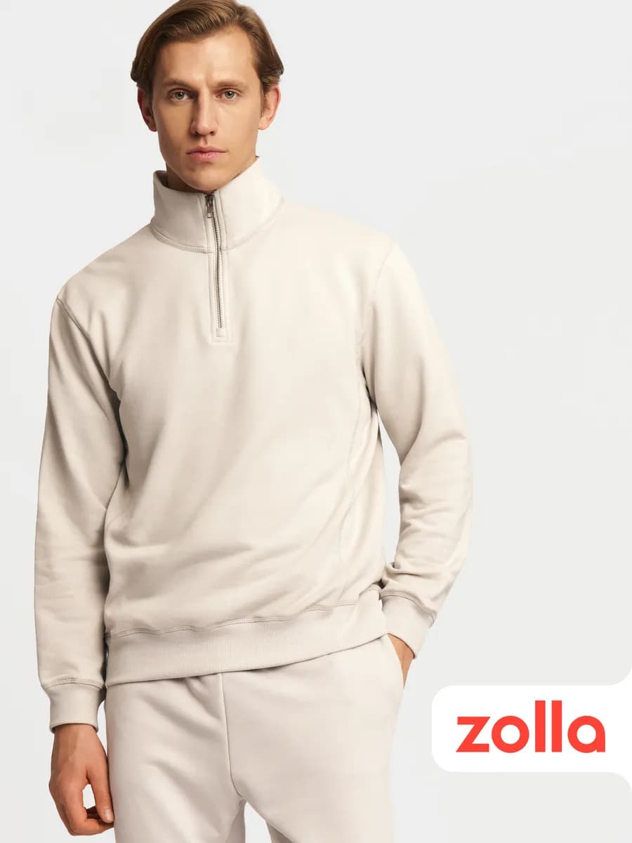 Мужской свитшот однотонный на молнии