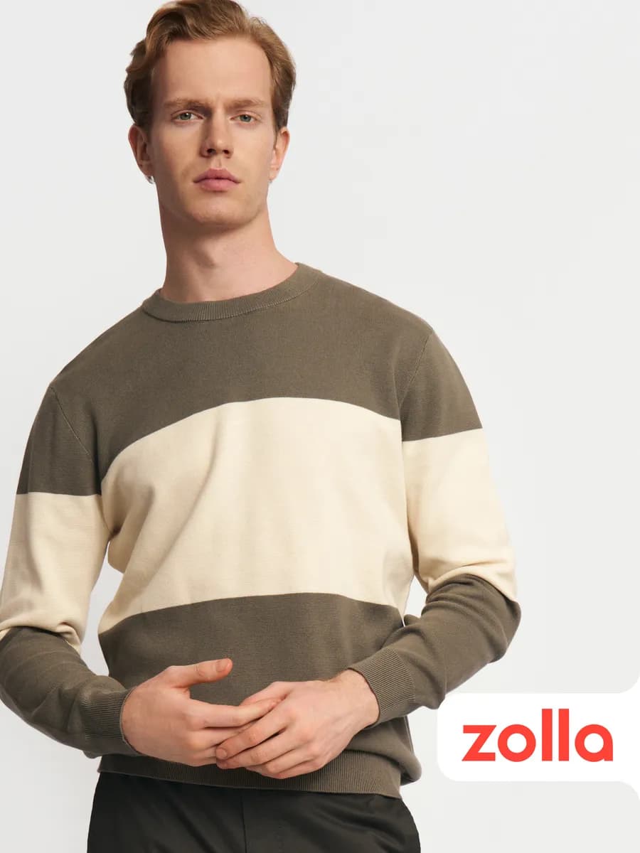 Тонкий вязаный мужской джемпер из хлопка