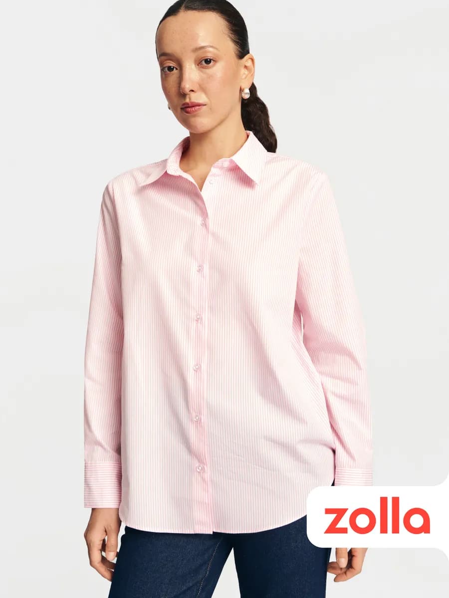 Женская прямая рубашка в полоску