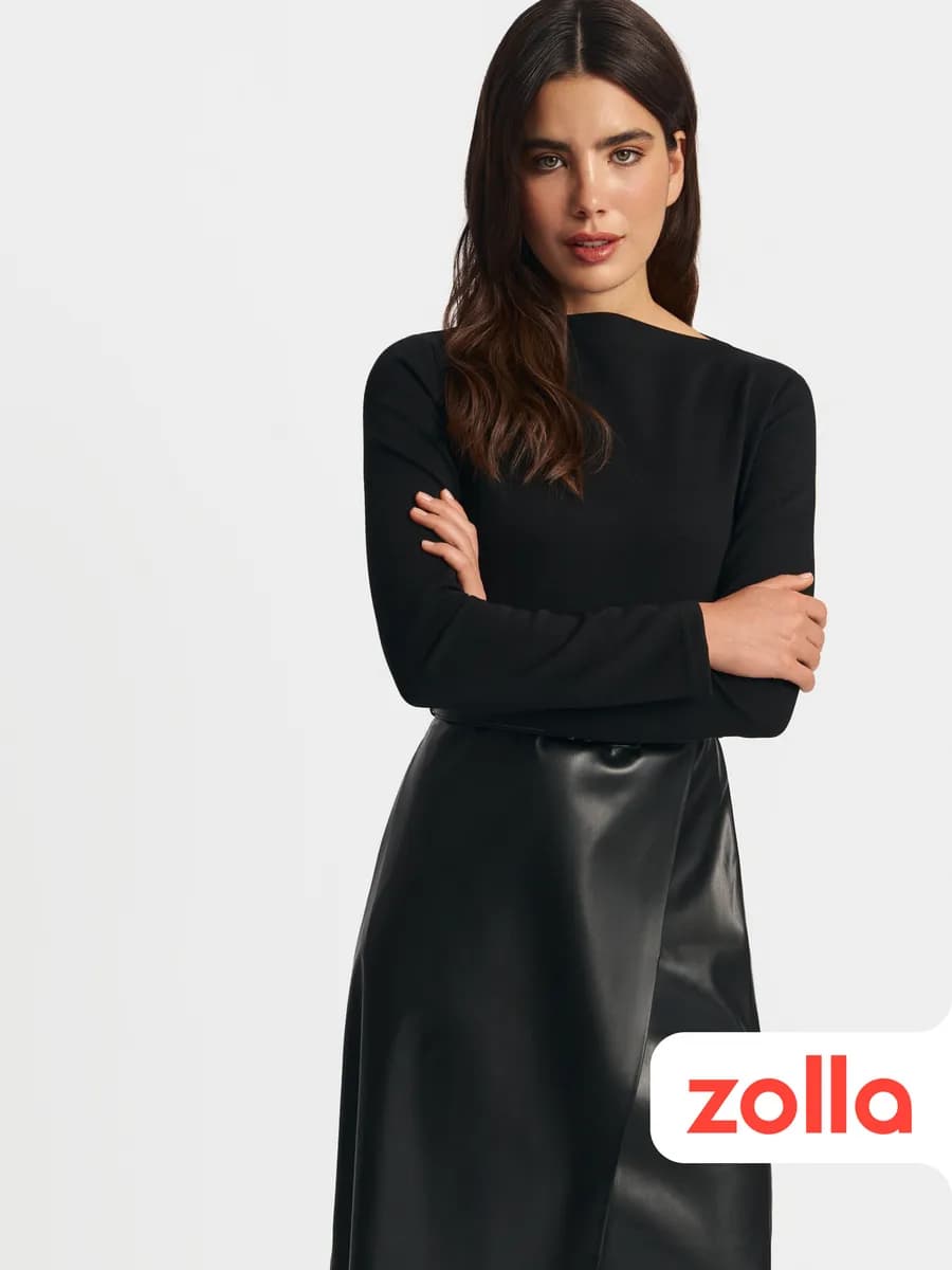 Женское платье миди с запахом и поясом