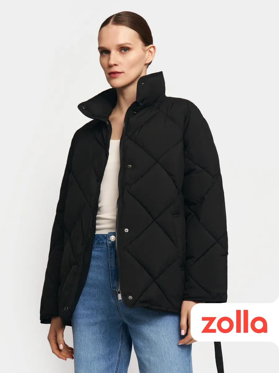 Тёплая женская куртка с воротником