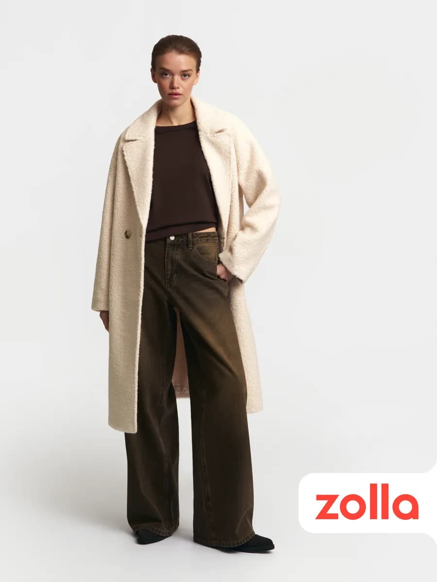 Женское пальто-кокон букле оверсайз