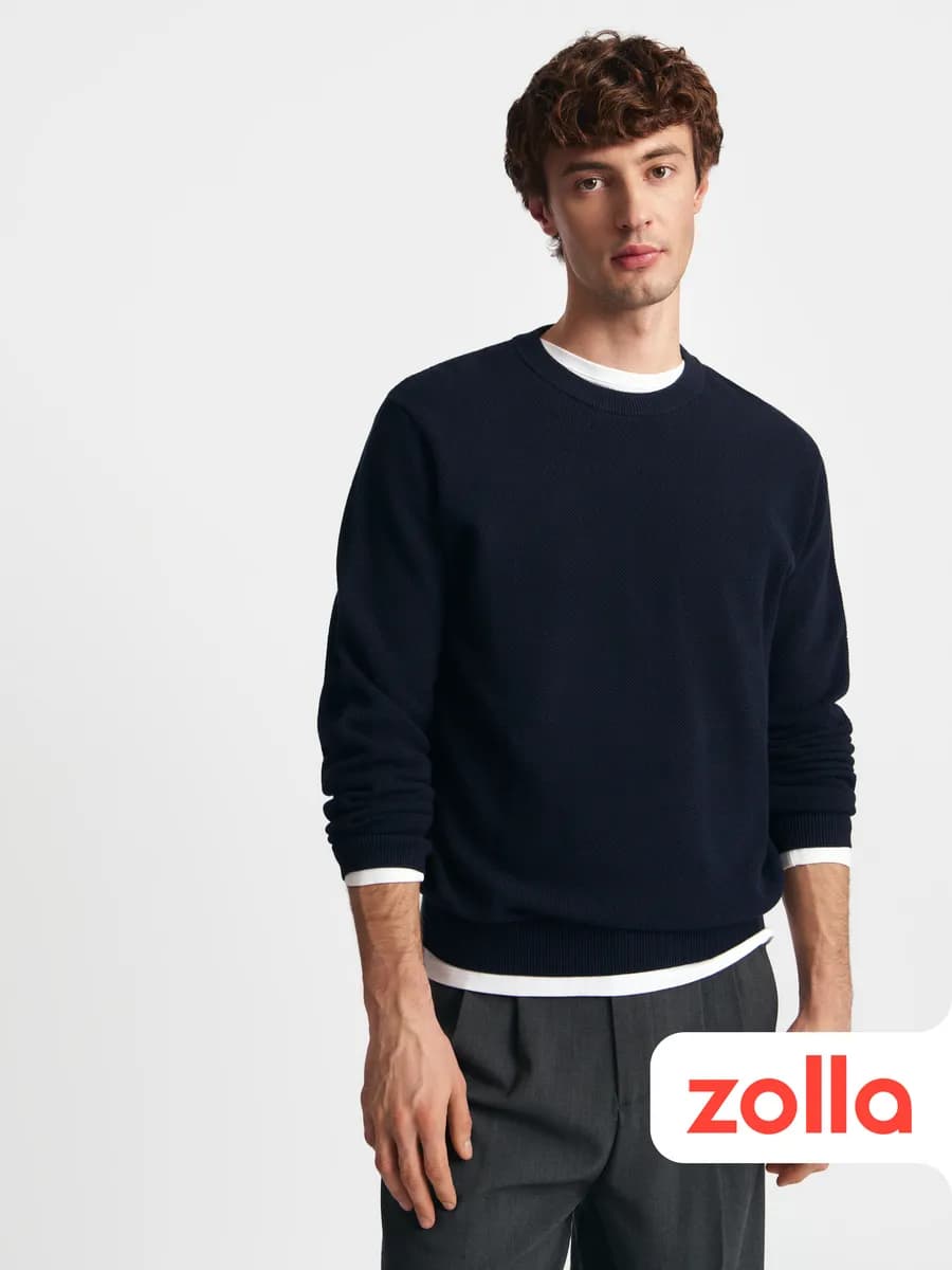 Тонкий мужской джемпер из хлопка - фото 1