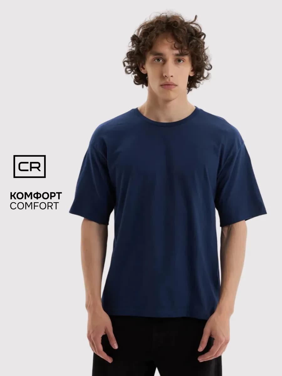 Базовая футболка прямого кроя из хлопка
