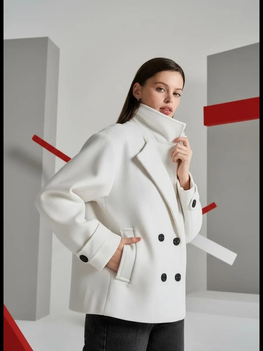 Пальто демисезонное двубортное