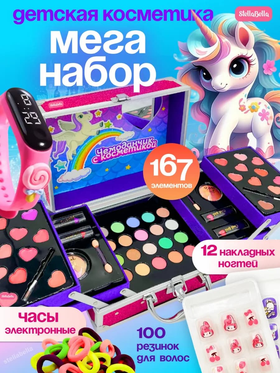 Детская декоративная косметика бьюти чемодан для девочки