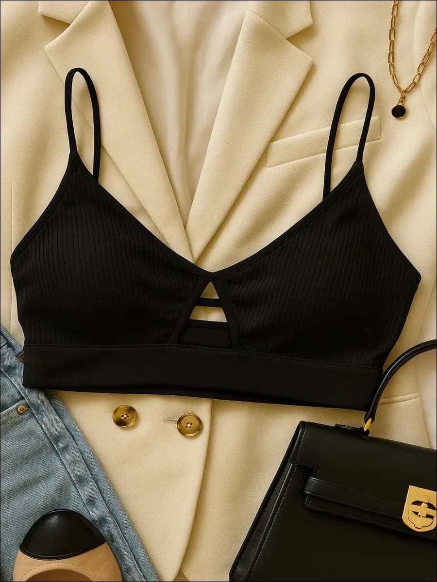 Топ спортивный для фитнеса с чашками на бретелях