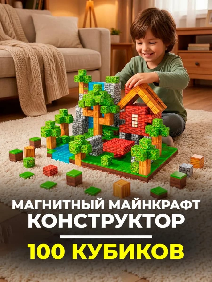 Магнитный конструктор minecraft кубики