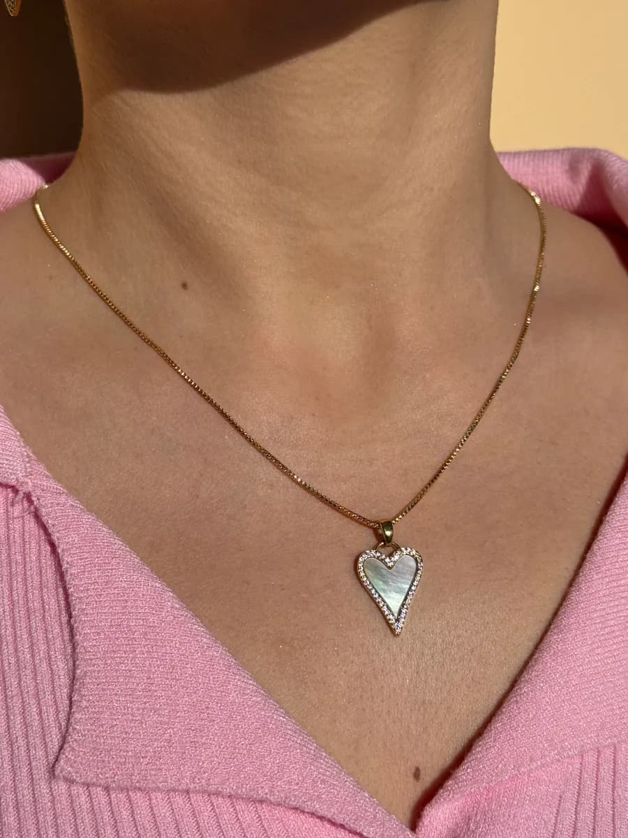 цепочка на шею женская с подвеской сердце бижутерия