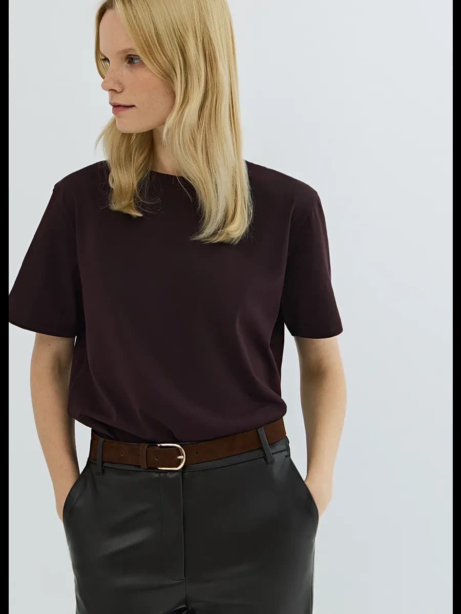 Плотная базовая однотонная футболка