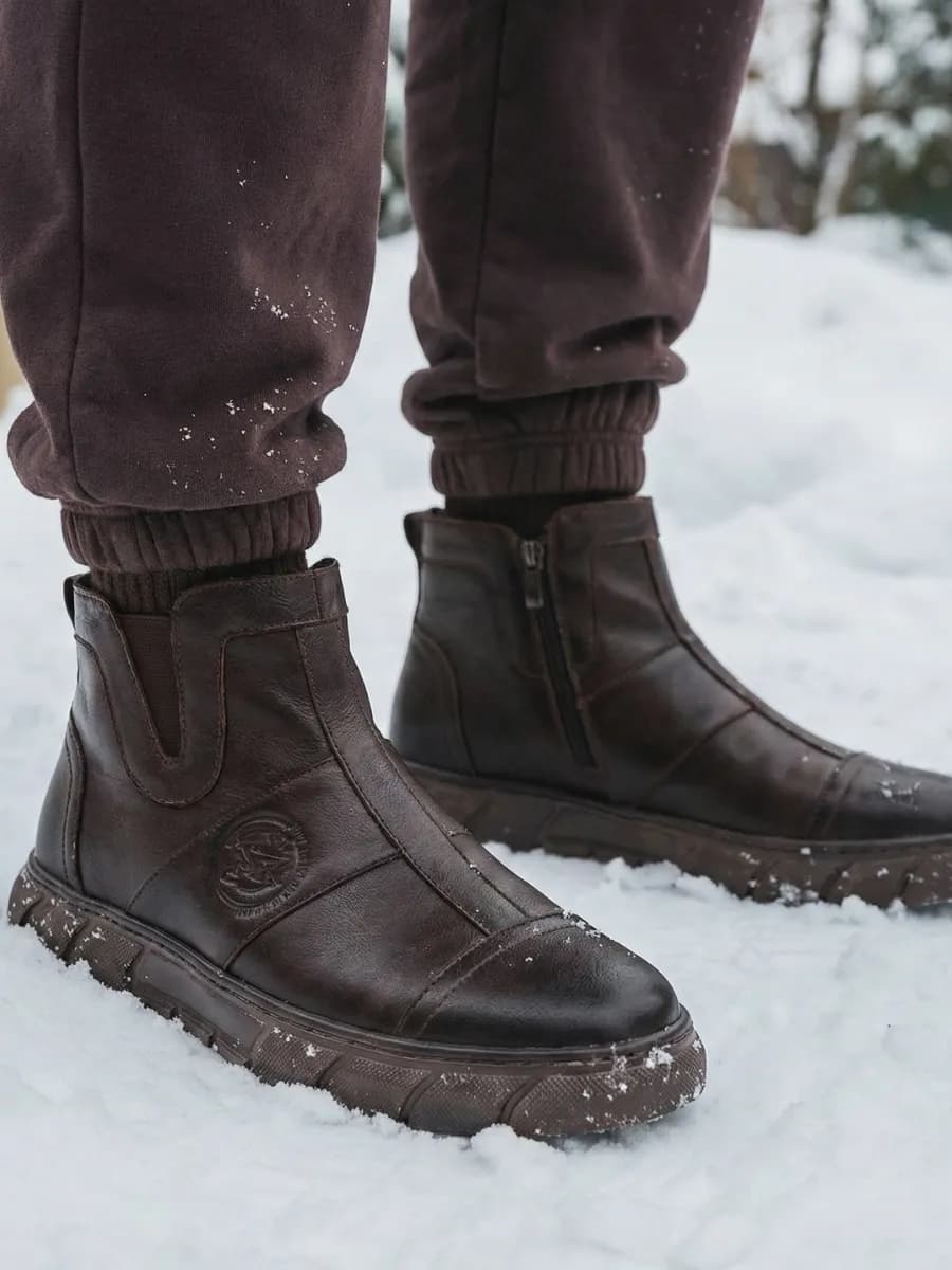 Ботинки зимние кожа с мехом