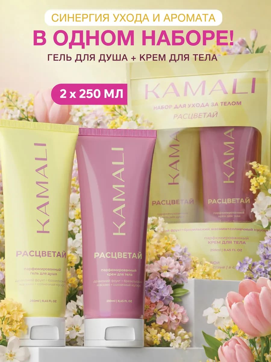Косметический набор для ухода, бьюти-бокс крем + гель для ду…