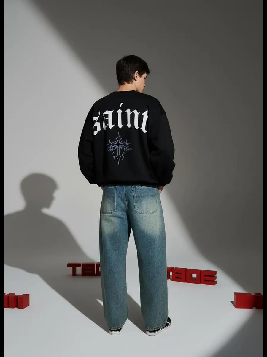 Свитшот с надписью Saint на спине