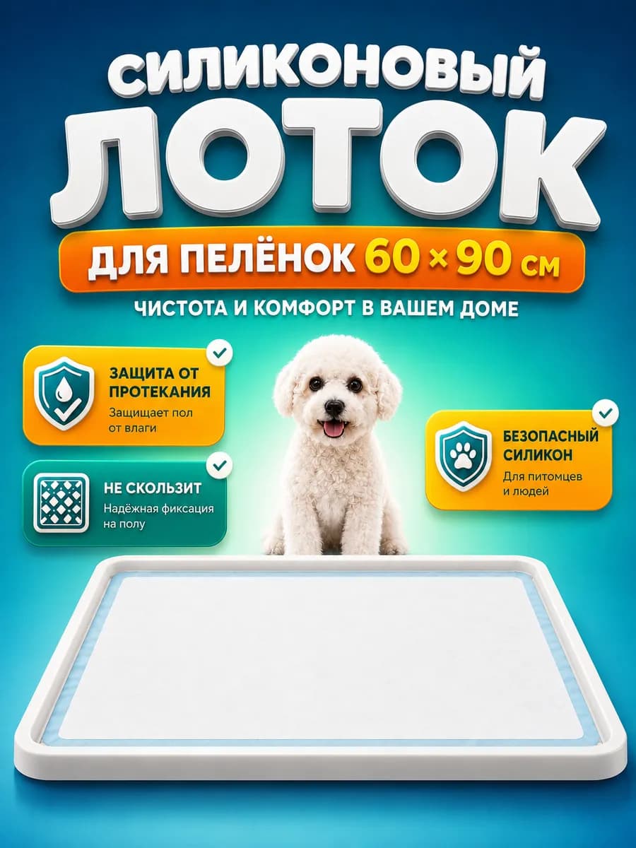 Силиконовый лоток для собак под пеленку 60х90 см
