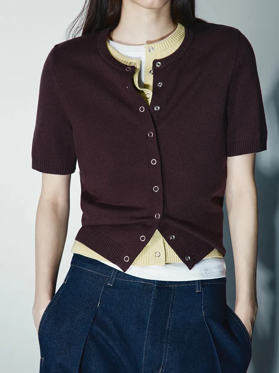 Джемпер вязаный с коротким рукавом