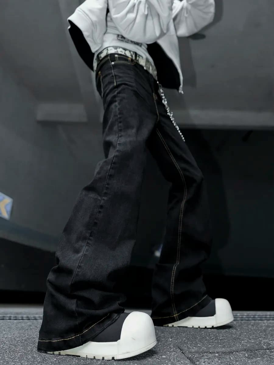 Джинсы клеш flared jeans в стиле rick owens