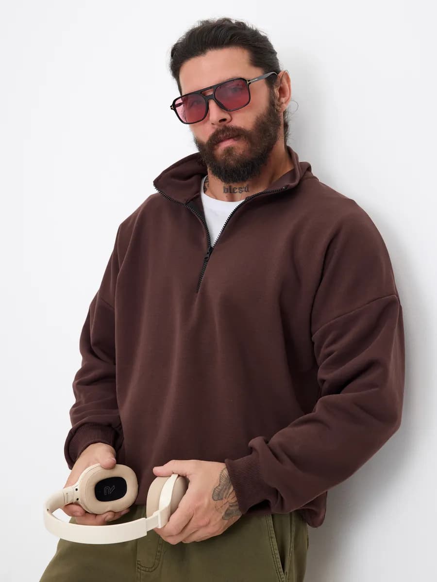 Толстовка теплая на молнии без начеса