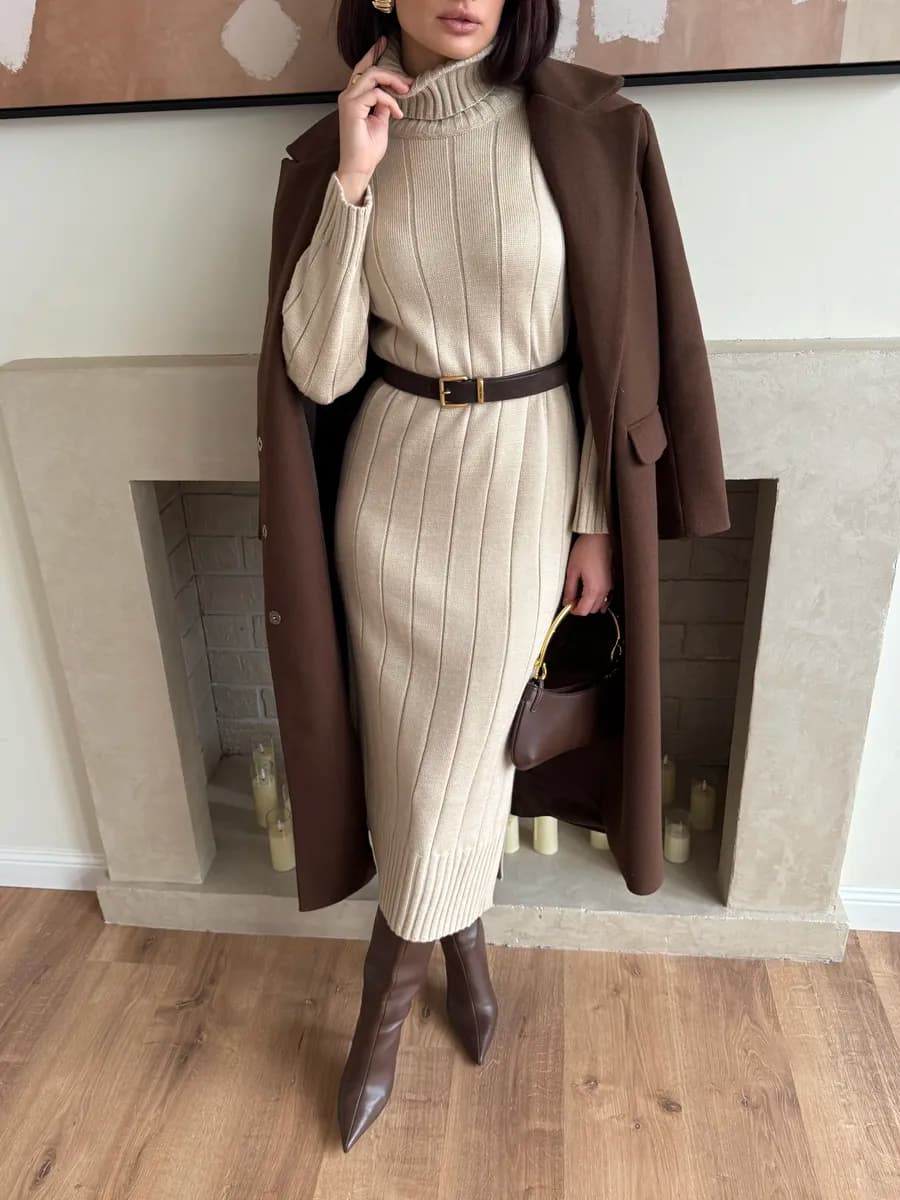 Вязаное платье свитер длинное