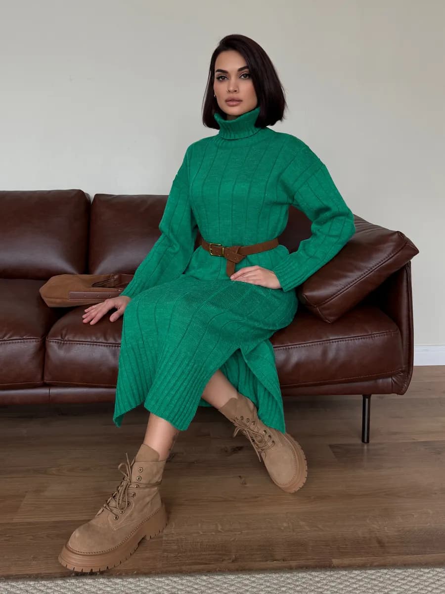 Вязаное платье свитер длинное