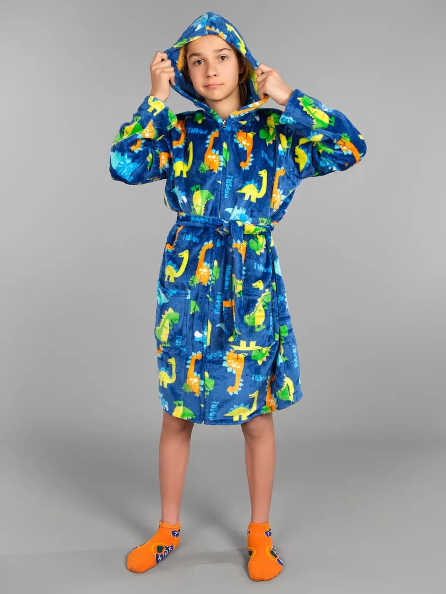 Халат детский на замке махровый