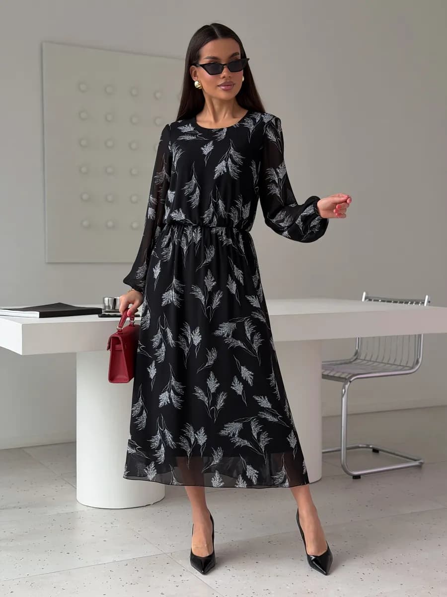 Шифоновое платье миди праздничное