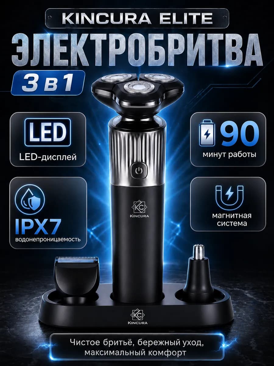 Электробритва мужская многофункциональная 4В1