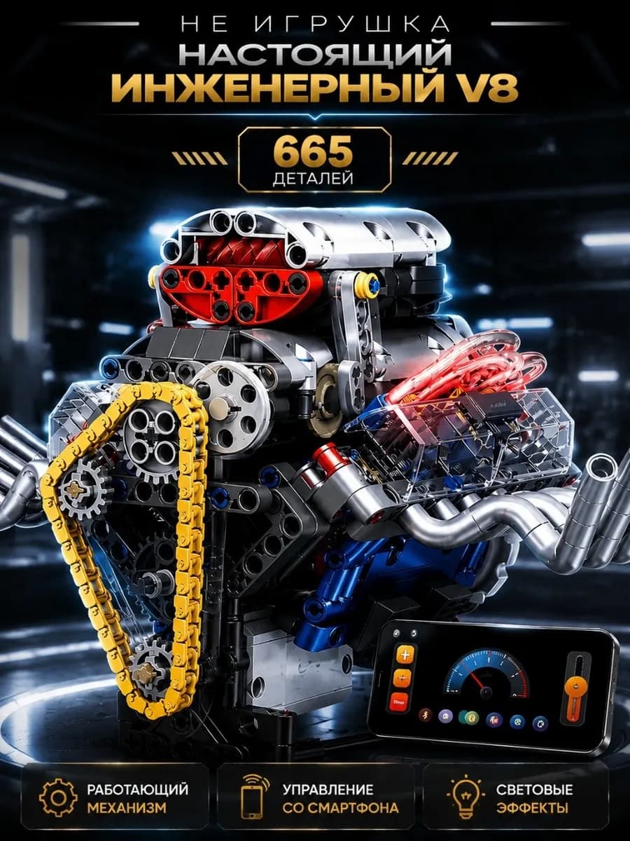 Конструктор электронный Двигатель V8 Atmo Lego