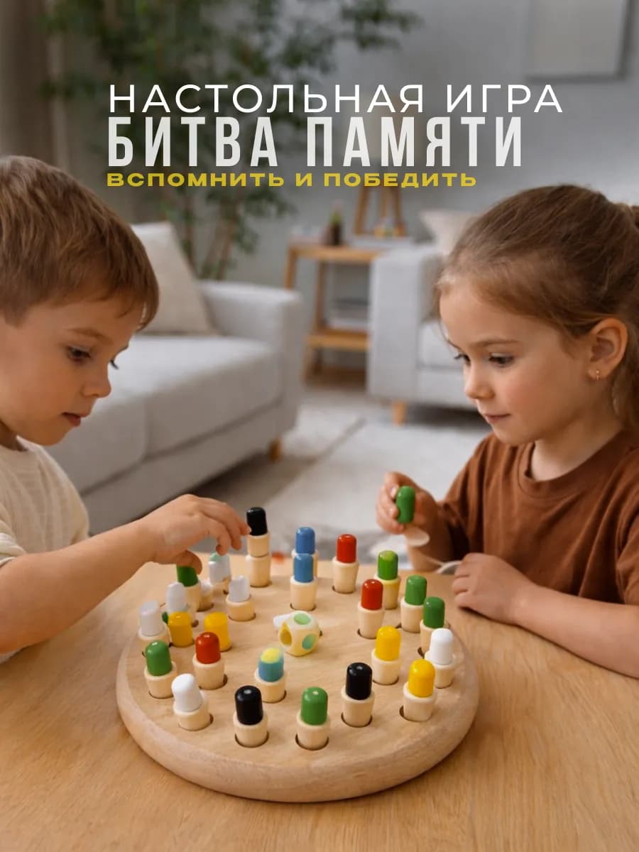 Деревянная настольная игра на память и внимание
