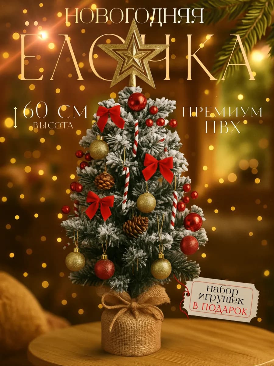 Елка новогодняя маленькая искусственная 60см
