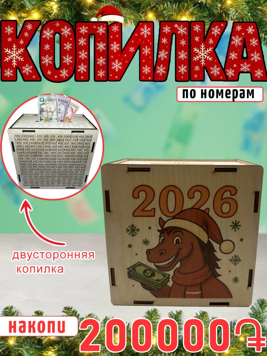 Новогодняя копилка деревянная для денег в армянских драмах