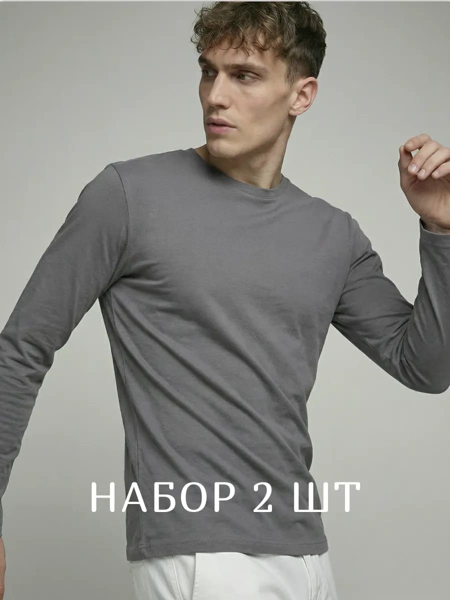 Комплект лонгсливов 2 шт. серых