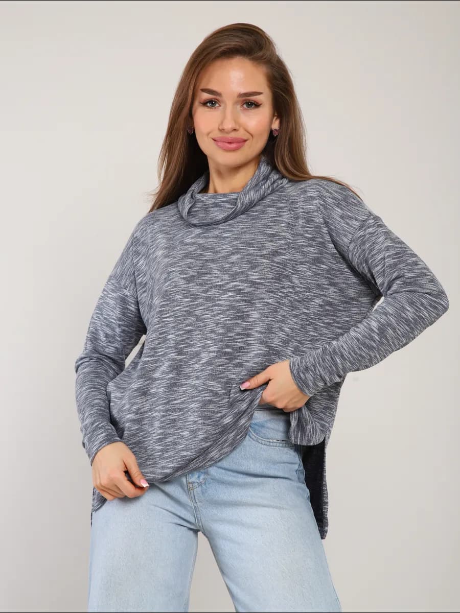 Джемпер кофта из тонкого трикотажа с горлом