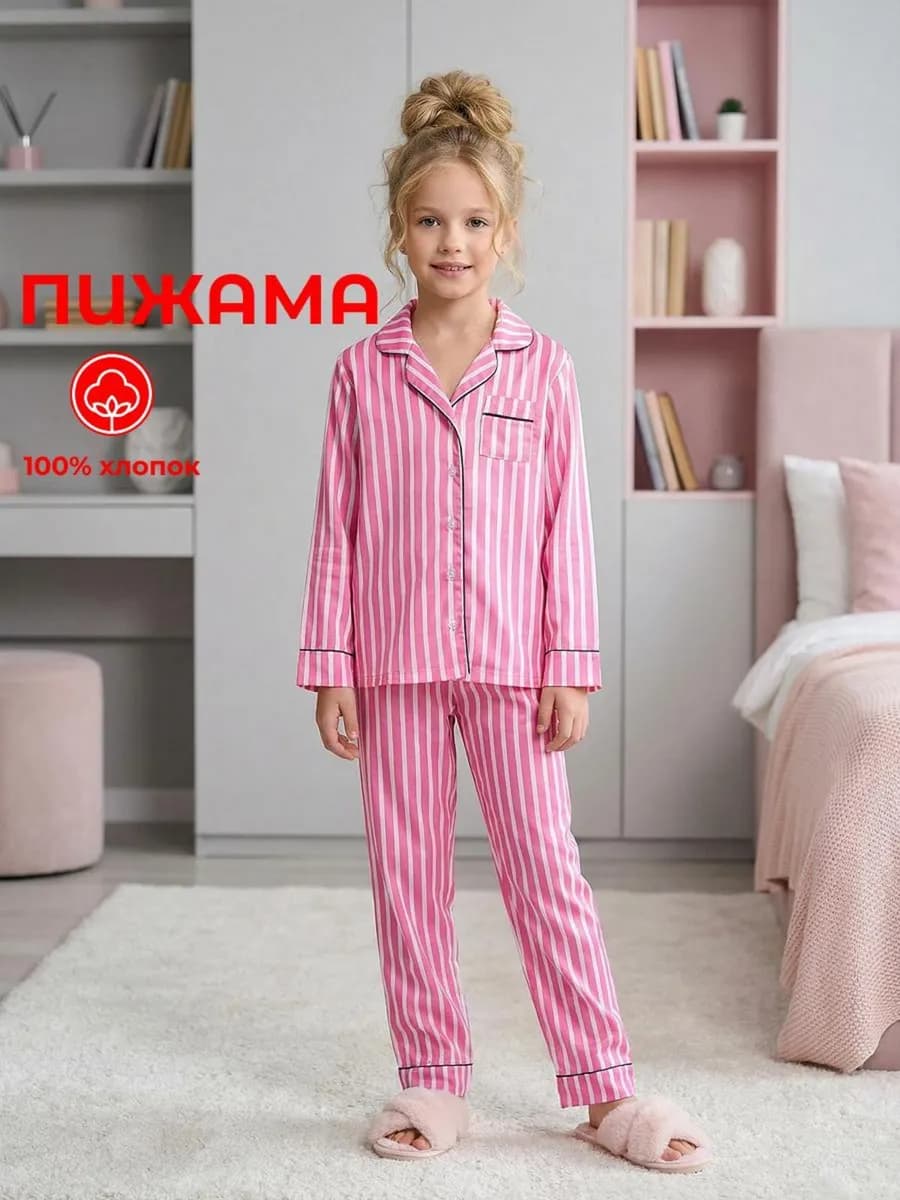 Пижама для девочки на пуговицах