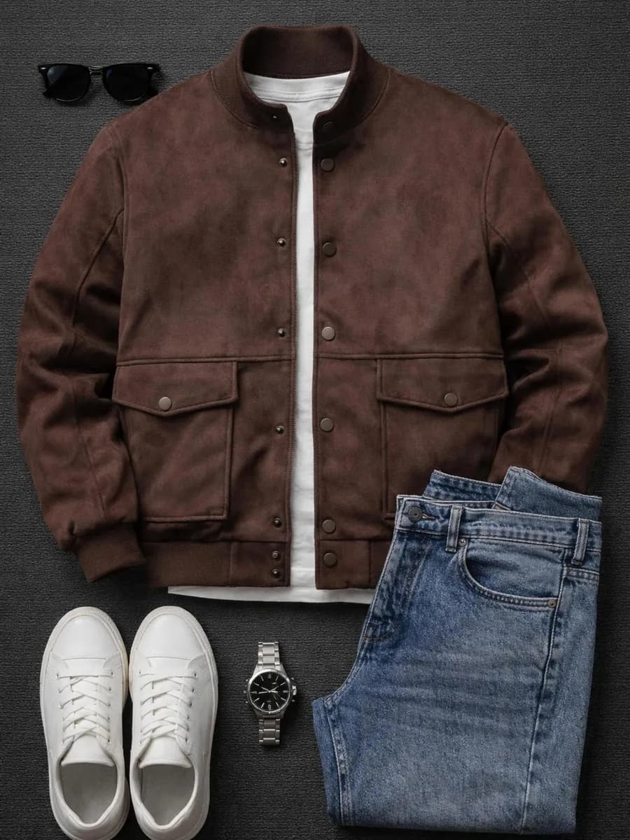 Бомбер теплый демисезонный old money