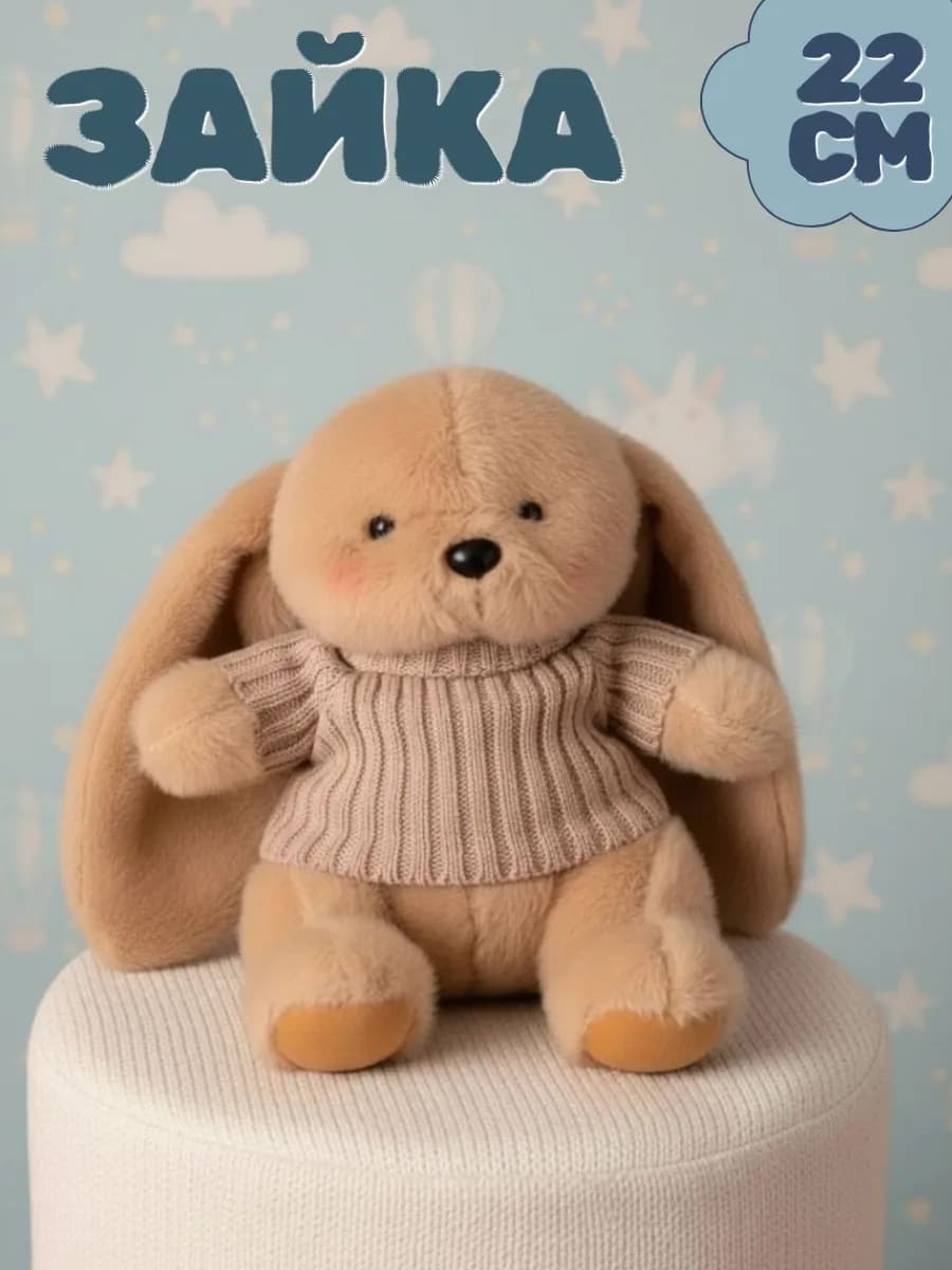 Мягкая игрушка зайка в кофточке