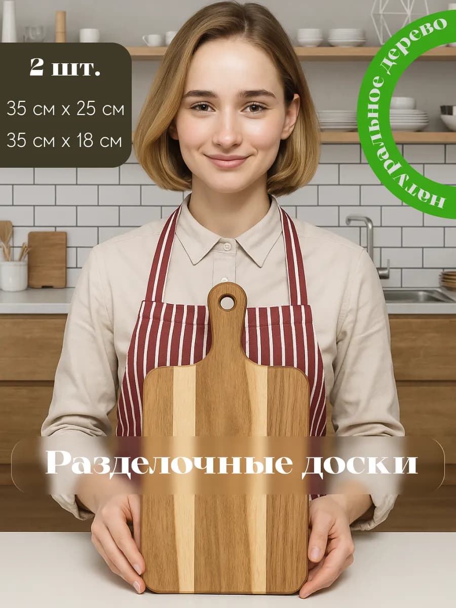 Набор разделочных досок деревянных для кухни