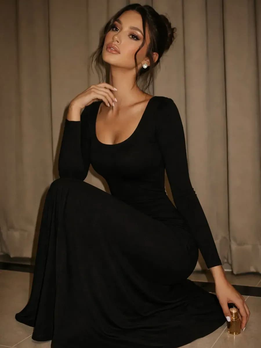 Платье вечернее длинное облегающее - фото 1