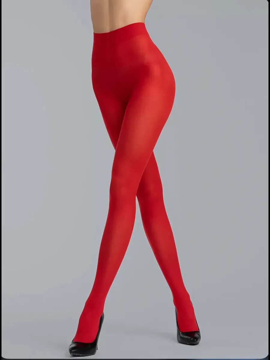 Колготки капроновые эластичные красные