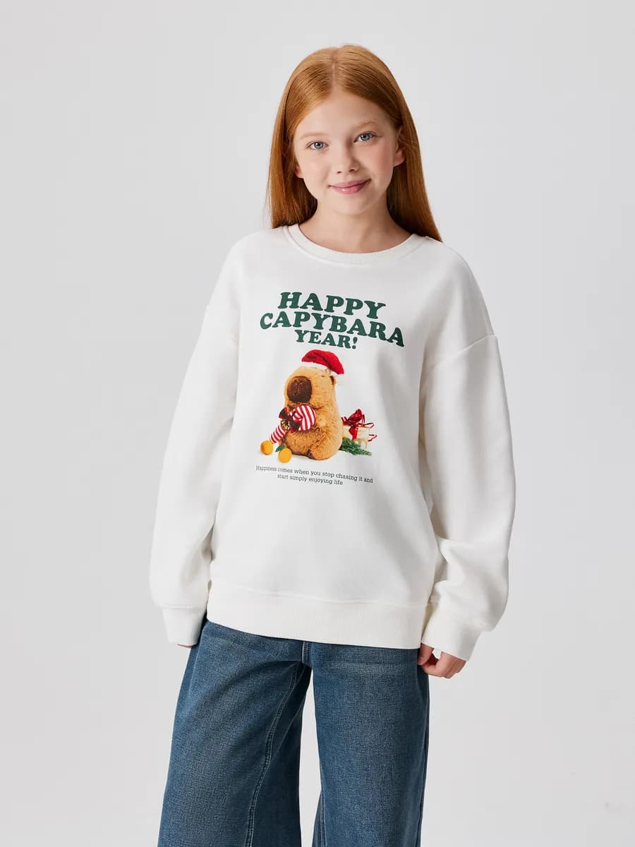 Свитшот новогодний теплый с начесом