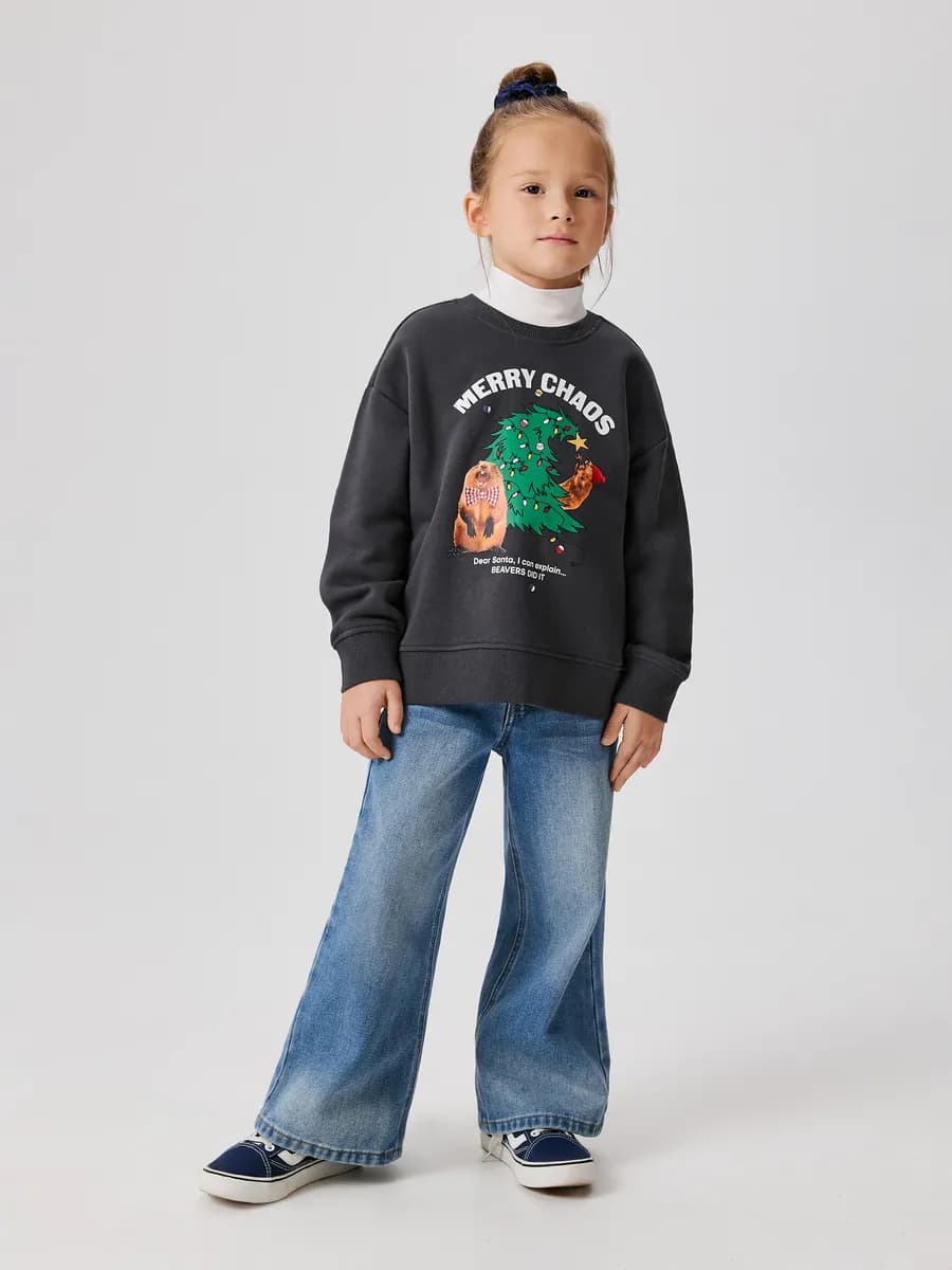 Свитшот новогодний теплый с начесом