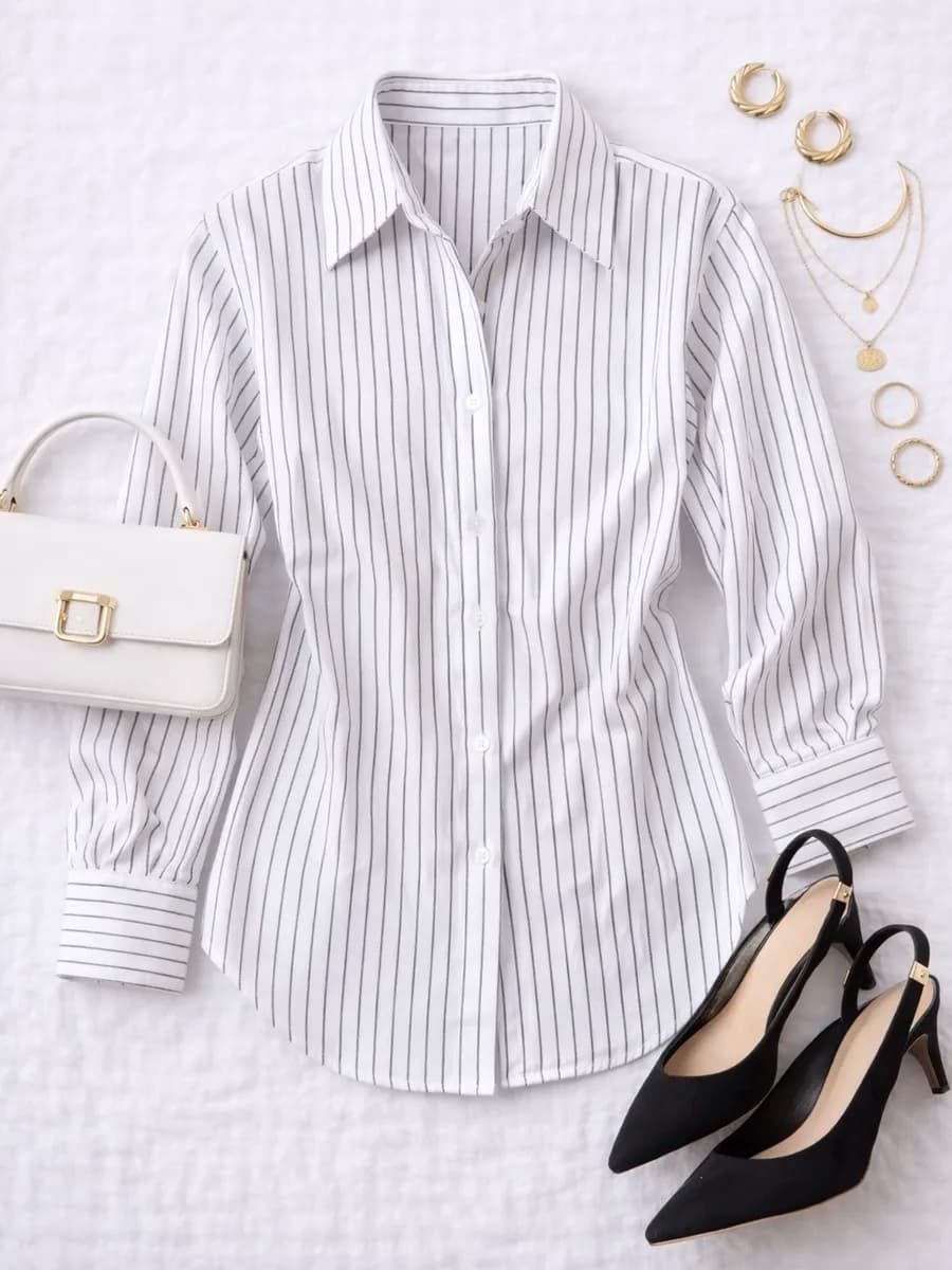 Рубашка клеш приталенная с завязками