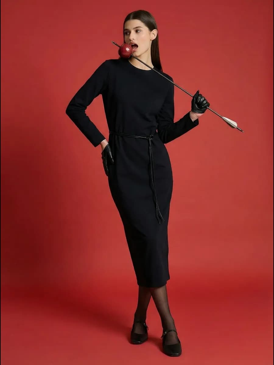 Платье длинное с карманами