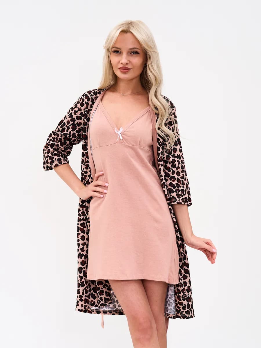 Пижама халат с ночной сорочкой