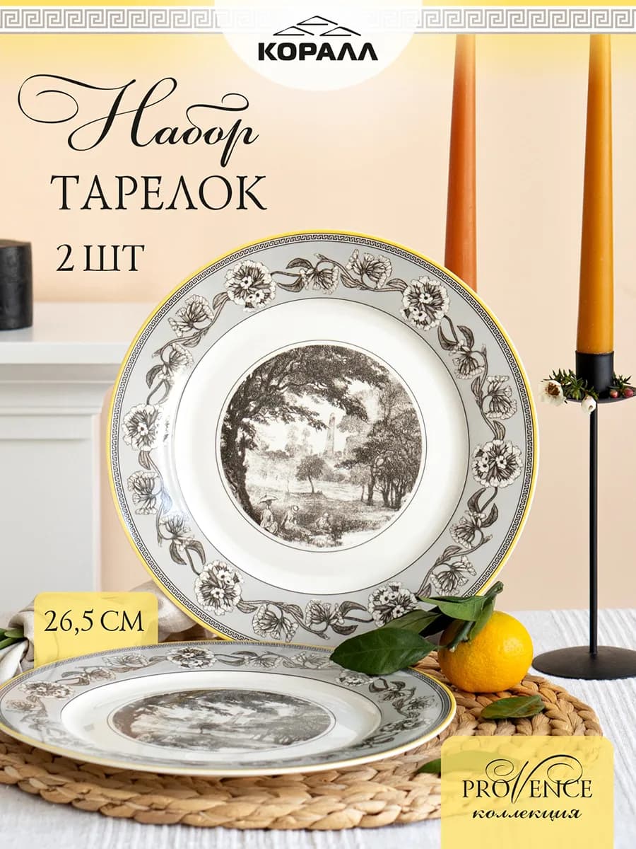 Тарелки набор сервировочные 2шт 26,5см Provence