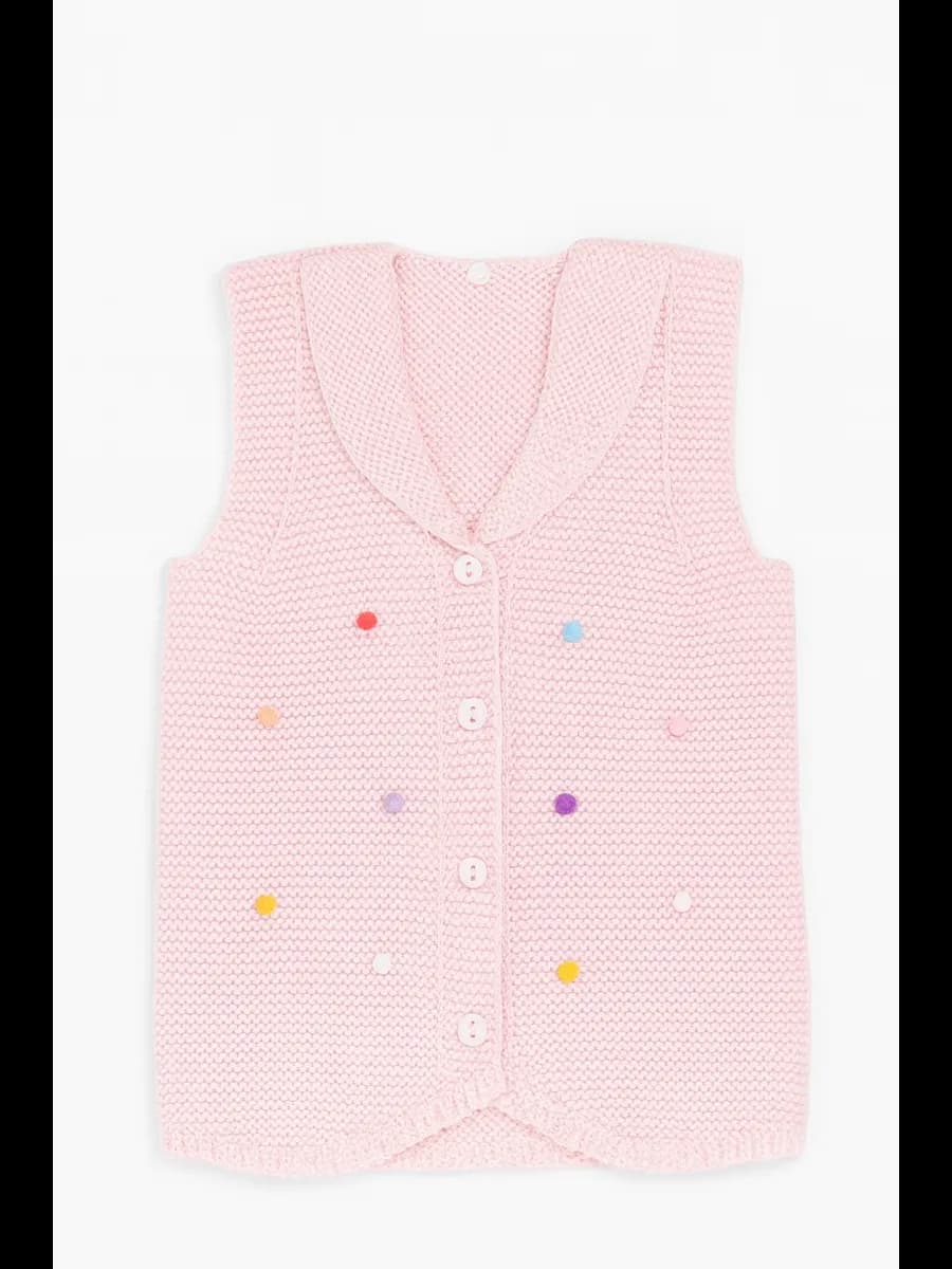 Детский вязаный жилет, безрукавка